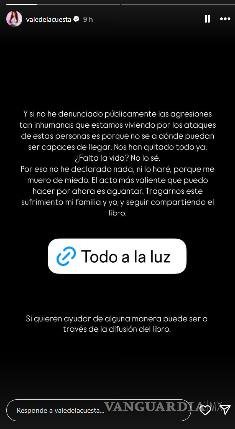 $!‘Nos han quitado todo’: influencer Valentina de la Cuesta rompe el silencio tras huir de México