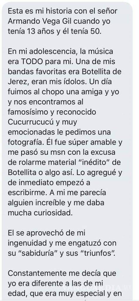 $!Esto dice la denuncia anónima que habría provocado el suicidio de integrante de Botellita de Jerez