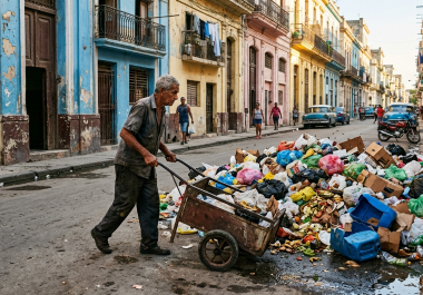 En medio de la crisis de combustible que paraliza la recogida de desechos en La Habana, montones de basura de más de un metro de altura se han convertido en parte usual del paisaje,
