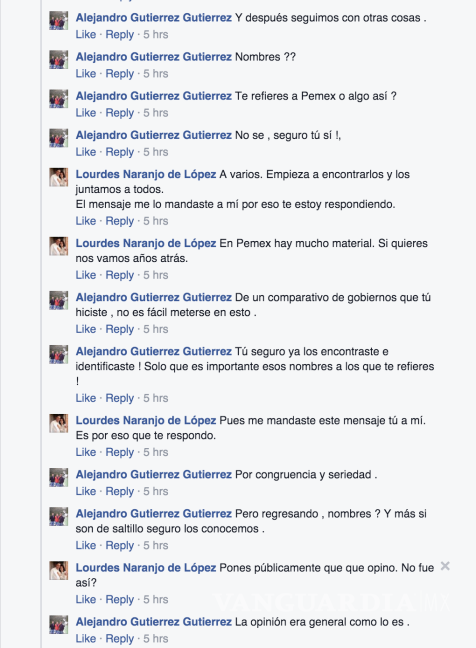 $!Debaten en redes sociales Lourdes Naranjo y Alejandro Gutiérrez