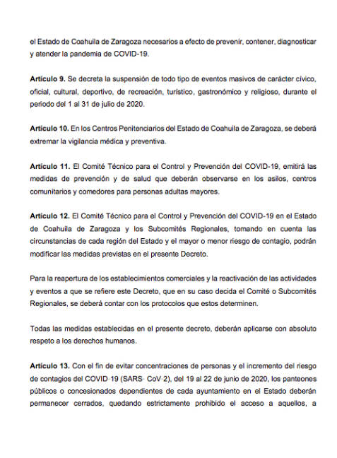 $!Gobierno de Coahuila decreta prohibición de cantinas, gimnasios y cines, pero reapertura seguiría según Subcomités Regionales