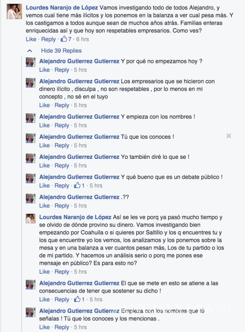 $!Debaten en redes sociales Lourdes Naranjo y Alejandro Gutiérrez