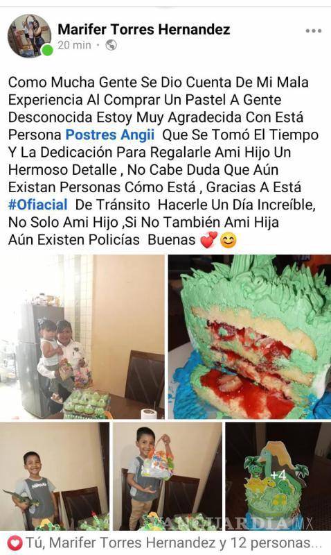 $!La joven madre publicó en su cuenta el buen detalle de los policías.