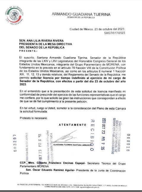 $!La licencia que pidió el senador coahuilense es por tiempo indeinido.