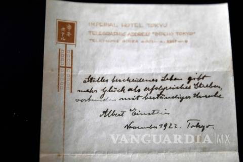 $!Subastan manuscrito de Einstein en 299 mil euros