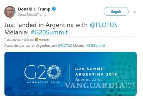 $!Donald Trump llega a Buenos Aires para la cumbre del G20