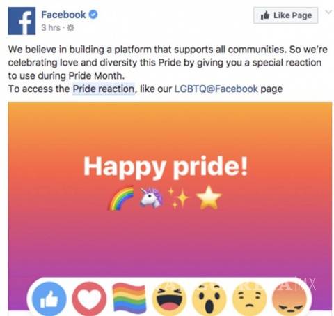 $!Con nueva reacción, Facebook celebra el Mes del Orgullo