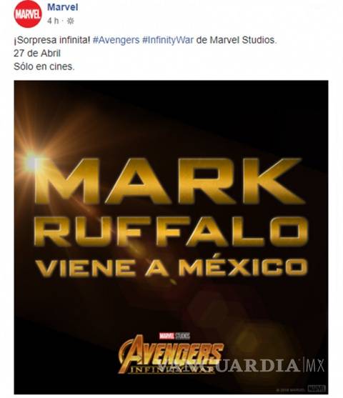 $!Mark Ruffalo promocionará en México 'Infinity War'