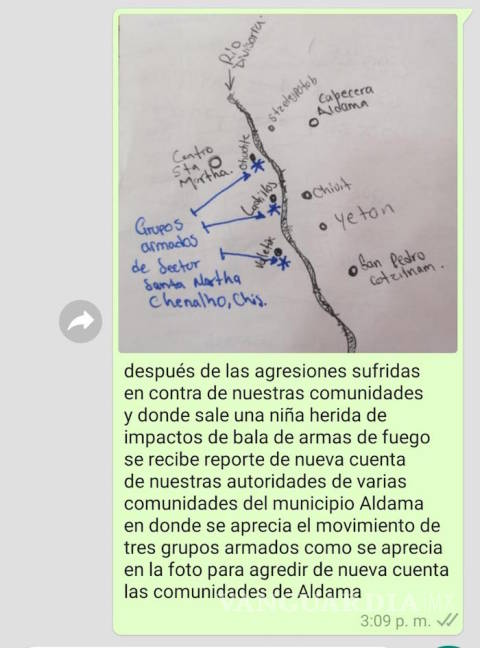 $!Paramilitares disparan contra menor desplazada de comunidad en Aldama, Chiapas