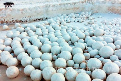 $!Encuentran misteriosas bolas de nieve gigantes en Siberia (Fotos)