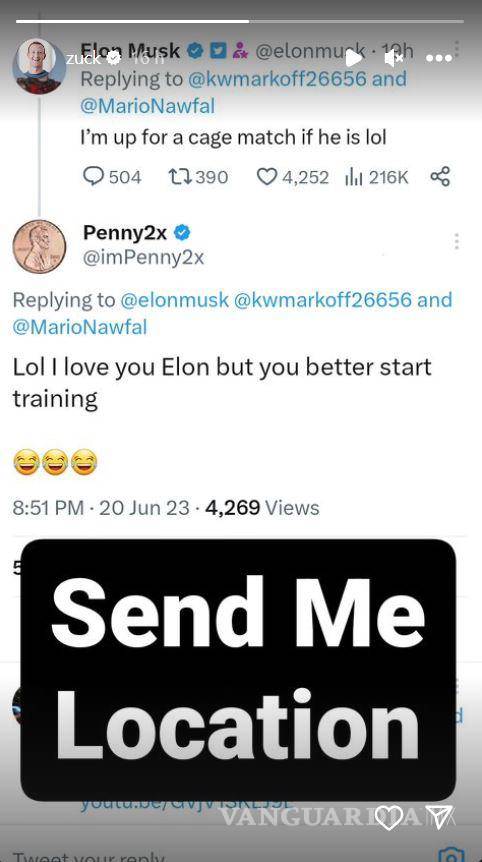 $!Acepta CEO de Facebook pelear en octágono contra Elon Musk.