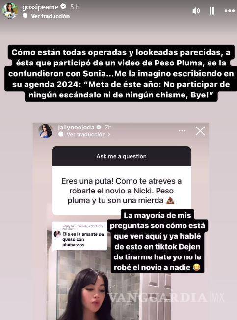 $!La cuenta de espectáculos mostró sus razones para haber señalado a la modelo.