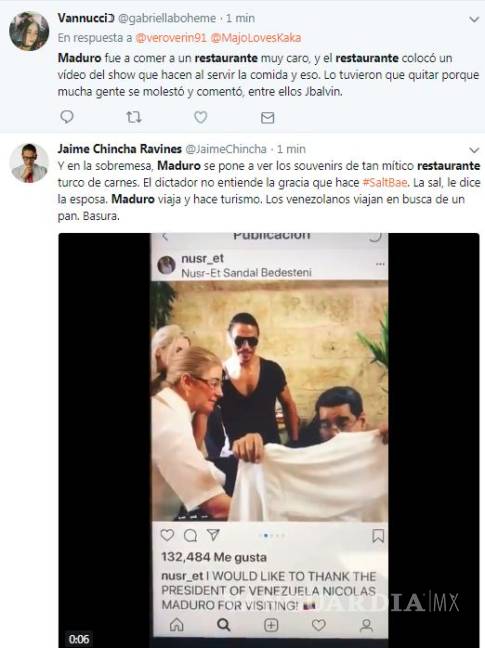 $!Nicolás Maduro come en lujoso restaurante del chef Salt Bae, mientras Venezuela muere de hambre