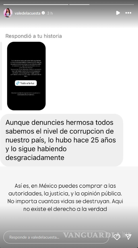 $!‘Nos han quitado todo’: influencer Valentina de la Cuesta rompe el silencio tras huir de México