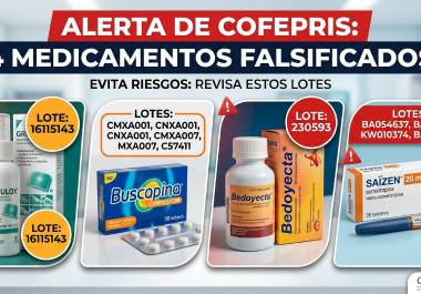 Cofepris identificó irregularidades en Granulox, Buscapina Compositum, Bedoyecta y Saizen 20 mg.