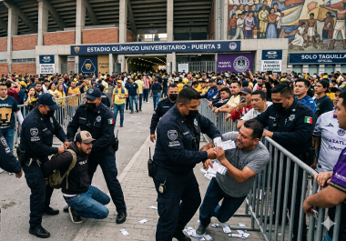 Autoridades detuvieron a 14 personas por reventa durante el partido en el Estadio Olímpico Universitario.