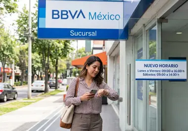 El banco BBVA México anunció que a partir del próximo lunes 5 de octubre, sus más de mil 500 sucursales en el país tendrán un nuevo horario de atención.