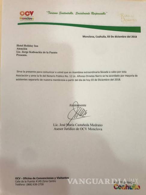 $!En Coahuila, expulsan a Jorge Kalionchiz y Armando de la Garza de la OCV Monclova tras denunciar desvíos de recursos