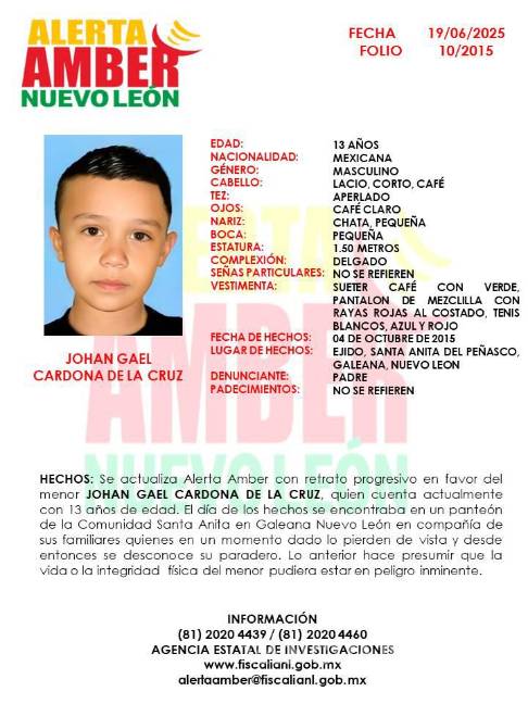 ‘No hemos dejado de buscarlo’, dice padre de Johan Gael, niño saltillense desaparecido hace 10 años