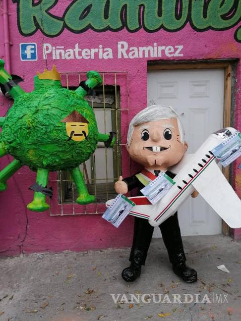 $!¡Llévela, llévela! En Reynosa crearon la piñata del coronavirus