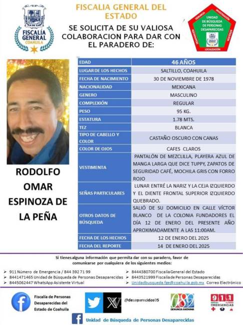 $!Piden ayuda para localizar a dos desaparecidos en Saltillo