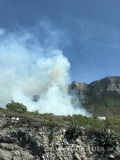 $!Incendio forestal cobra fuerza al sur de Saltillo; habría sido provocado, denuncian