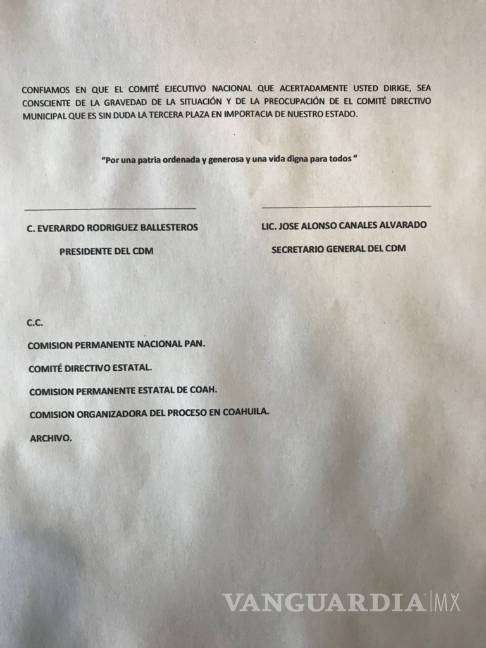 $!Evidencia PAN Monclova ruptura con Alcalde; lo denuncia ante dirigencia nacional
