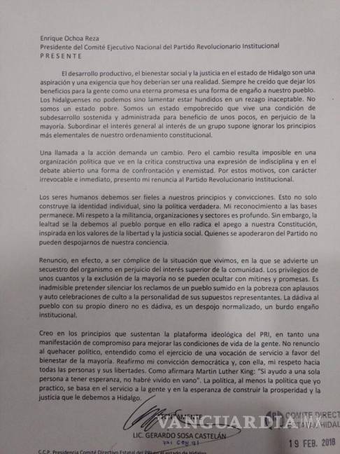 $!Enemigo de Osorio Chong deja el PRI: &quot;se volvió espacio de culto a dirigentes'