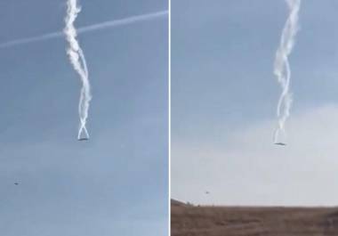 Imágenes de video transmitidas en medios de comunicación turcos parecían mostrar la aeronave descendiendo en espiral y dejando un rastro de humo blanco. FOTO: