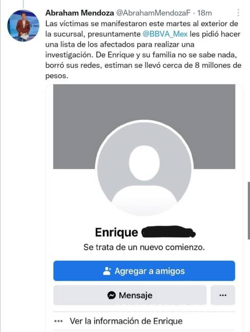 $!Enrique ‘N’ eliminó sus redes sociales tras estafar a familiares y amigos