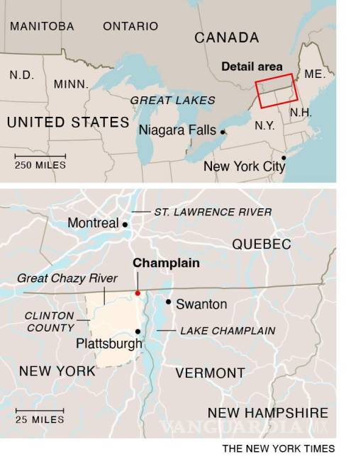 $!With Story: BC-NY-CANADA-IMMIG-NYT -- Increasingly, migrants from Latin America are risking their lives to cross illegally into the United States along the northern border. Map at 2.3 X 3.1 -- cat=a
