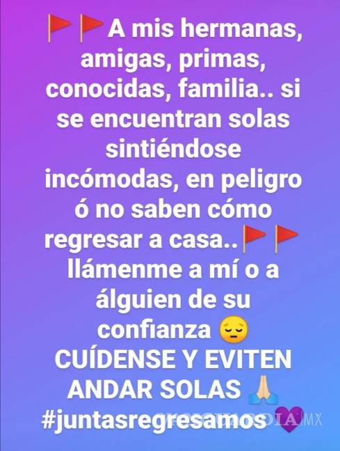 “Llámame a mí”, apoyan mujeres en caso de emergencia tras lo sucedido con Debanhi