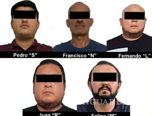 $!Los detenidos fueron identificados como Fernando “L”, Felipe “M”, Francisco “N”, Pedro “S” y Juan “R”