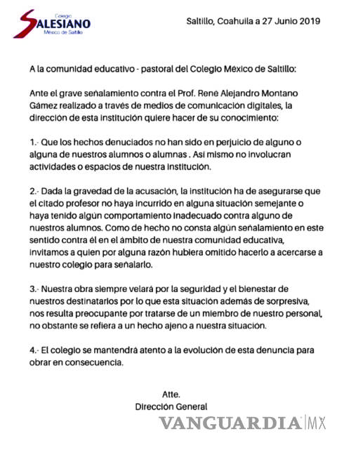 $!Madres de familia no quieren en las aulas a profesor del Colmex de Saltillo denunciado por abuso sexual
