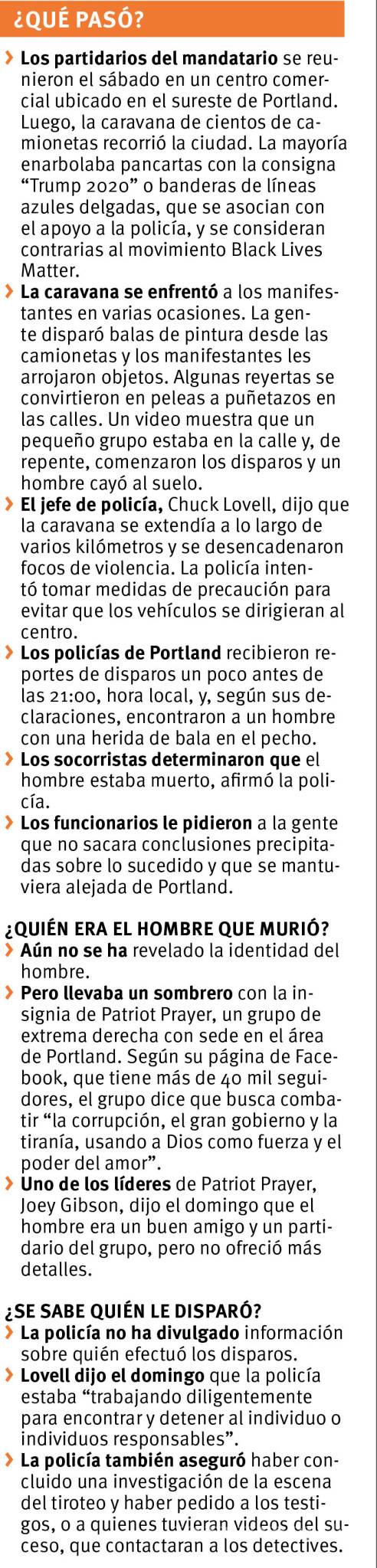 $!Aumenta tensiones tiroteo en Portland rumbo a la carrera presidencial en EU