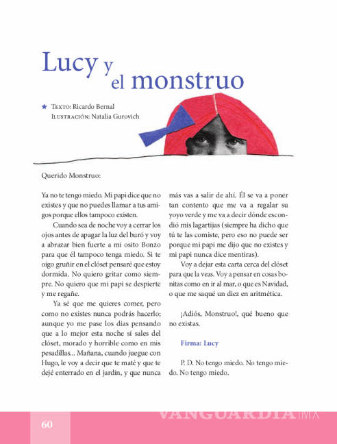 $!'Lucy y el Monstruo', cuento del libro de lecturas de la SEP que causa polémica en redes sociales... ¿no es apto para niños?