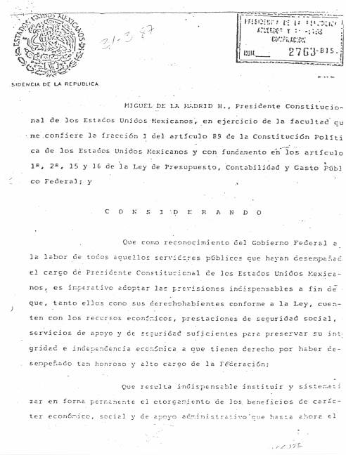 $!Viudas de ex presidentes reciben 102 mil al mes, por acuerdo de hace 30 años hoy desaparecido
