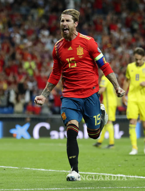 $!Llega Sergio Ramos a los 20 goles con España y se coloca entre los 11 máximos romperredes de la historia