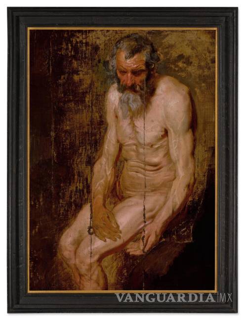 $!La obra del pintor y grabador flamenco Van Dyck llamada Estudio para San Jerónimo con un ángel.