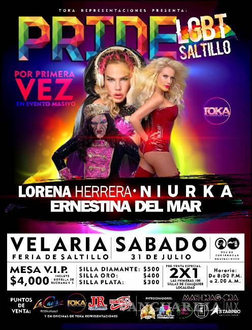 Lorena Herrera, Niurka Marcos y Ernestina Del Mar por primera vez en evento masivo en Saltillo