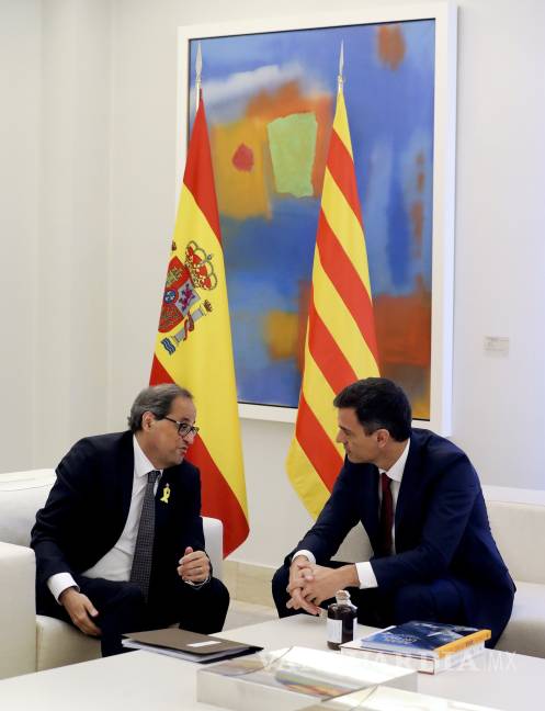 $!Buscan Pedro Sánchez y Quim Torra una salida a la crisis en Cataluña