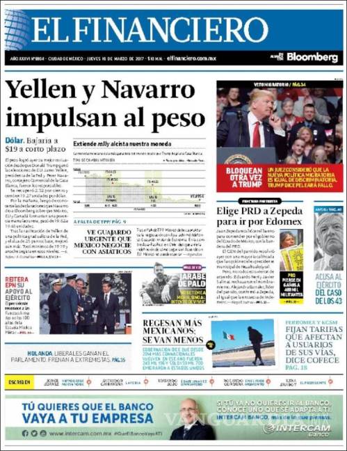 $!Titulares Prensa Nacional 16/03/2017