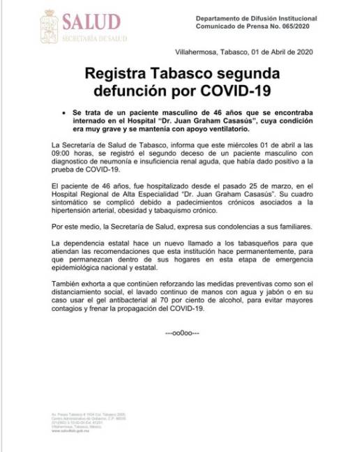 $!Muere por coronavirus funcionario de FGE en Tabasco