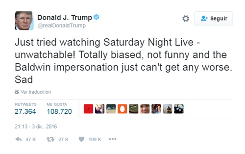 $!Actor hace parodia de Donald Trump y lo reta luego de criticarlo en Twitter