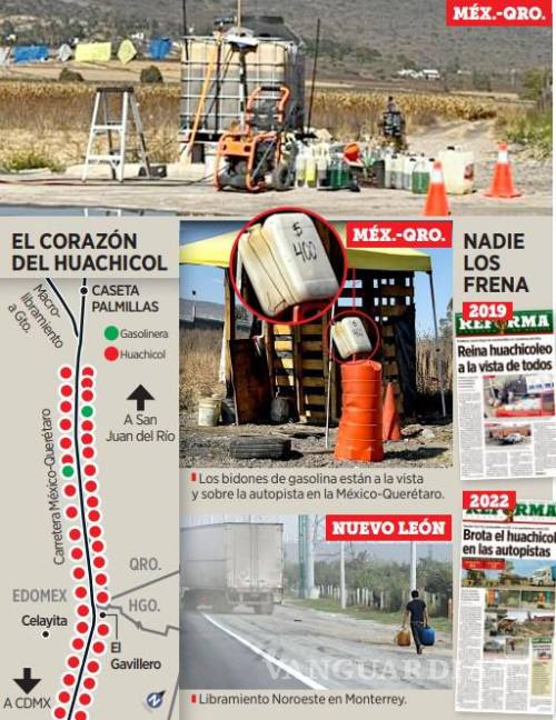 $!Denuncian que venden huachicol cada 100 metros en la carretera México-Querétaro