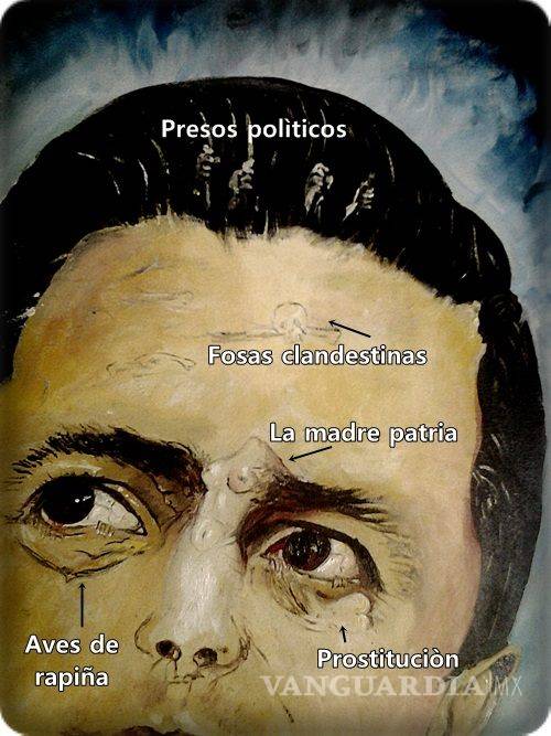 $!Maestro plasma los pesares de México en óleo de EPN