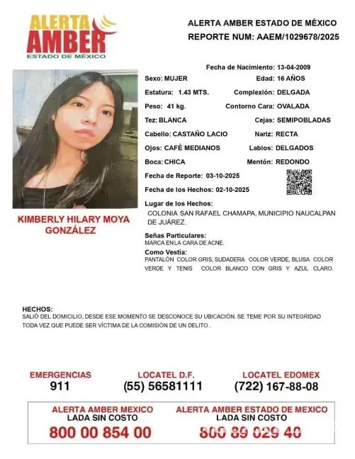 $!Fiscalía del Estado de México detiene a dos hombres por la desaparición de Kimberly Moya en Naucalpan
