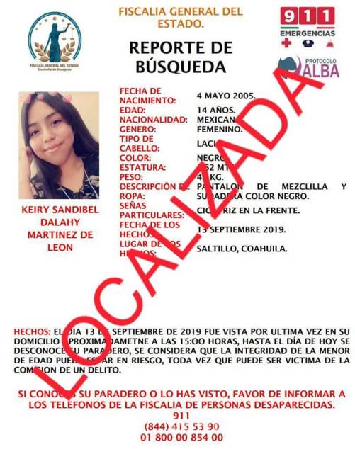 $!Localizan en Monclova a menores de 14 años de Saltillo reportadas como desaparecidas