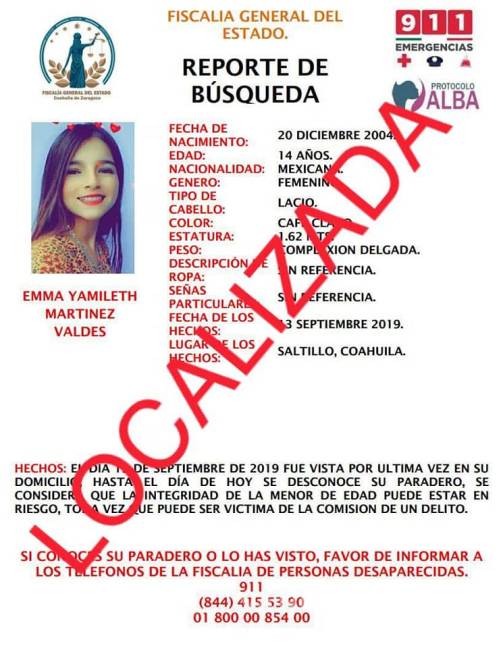 $!Localizan en Monclova a menores de 14 años de Saltillo reportadas como desaparecidas