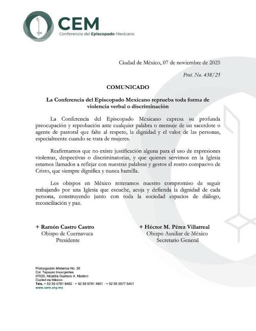 $!Posicionamiento contra las declaraciones de ‘El Padre Pistolas’.